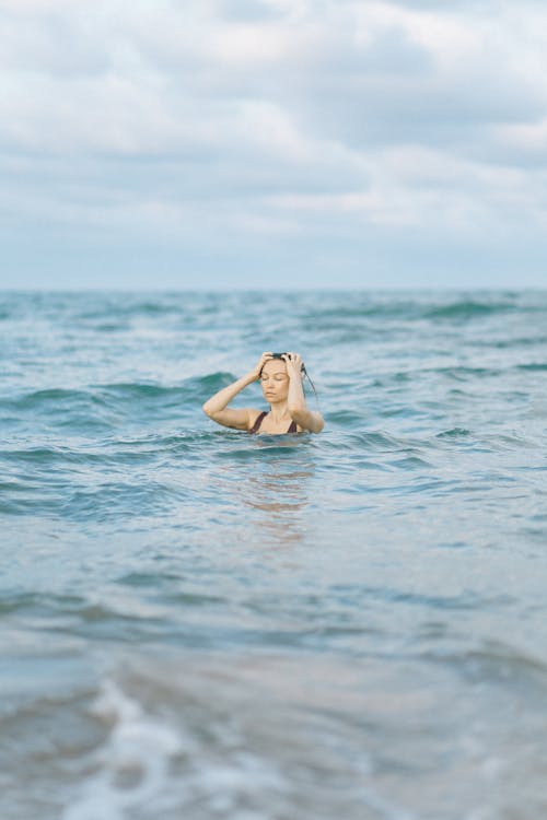 Woman Swimming in the Sea