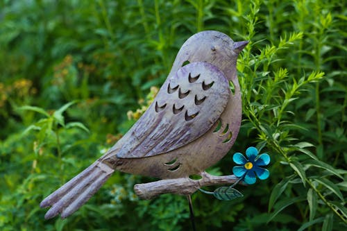 Free stock photo of bird, garden ornament, metal art