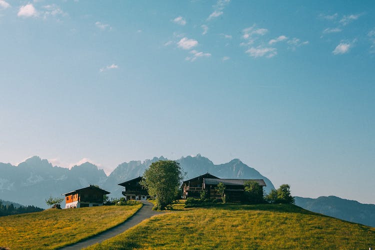 Peaceful Village On Hilltop In Picturesque Highlands