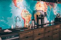 Kitchen interior in modern cafe