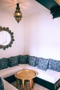 Interior of cozy living room with lounger