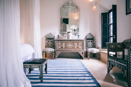 Interior of bedroom in Moroccan style