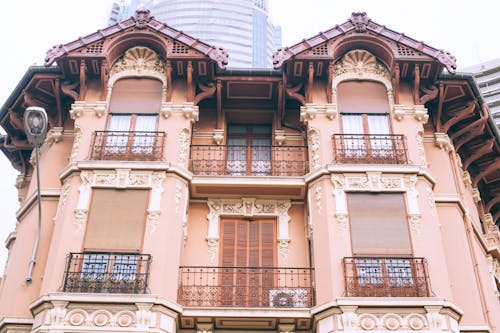 Facade of modern residential house