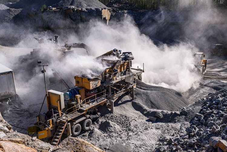 Heavy Machinery On A Construction Site 