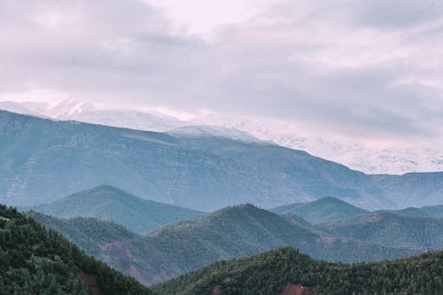 Landscape of mountains and serene sky