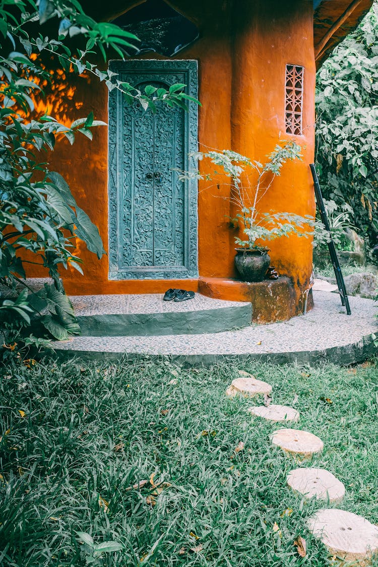 Traditional Old House In Green Garden