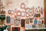 Traditional oriental decorative souvenirs presented in local market