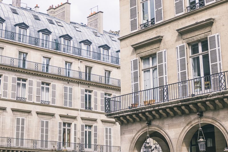 Facade of a restored townhouse hotel
