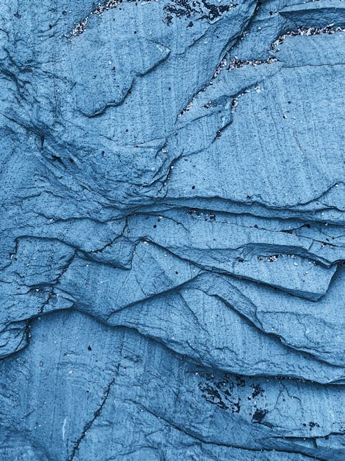 Rough stone surface on mountain in twilight