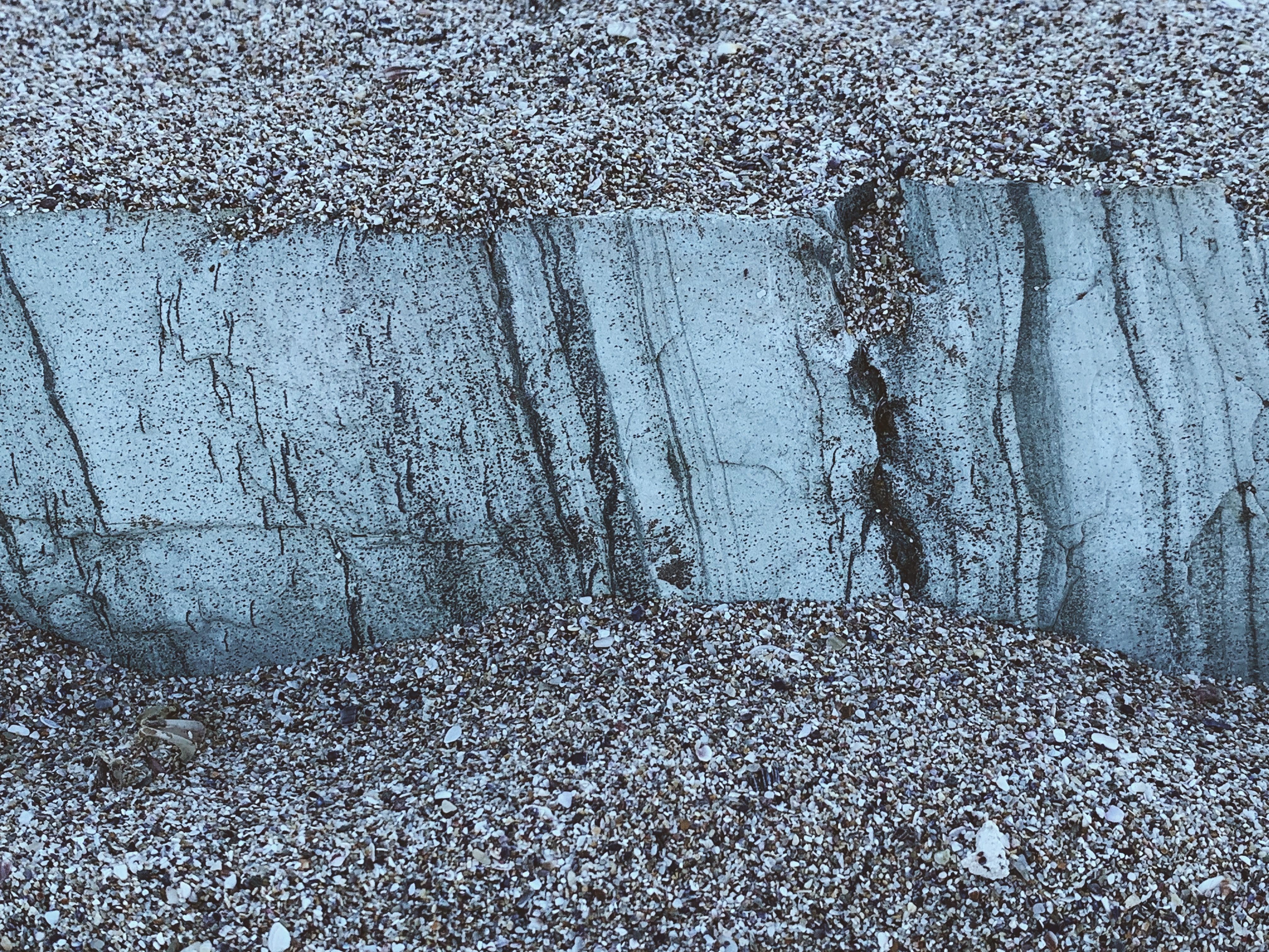 Gray stone in dry sand near sea · Free Stock Photo
