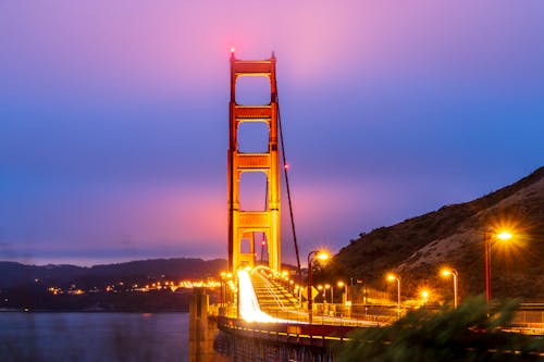 Immagine gratuita di cielo al crepuscolo, golden gate bridge, luci