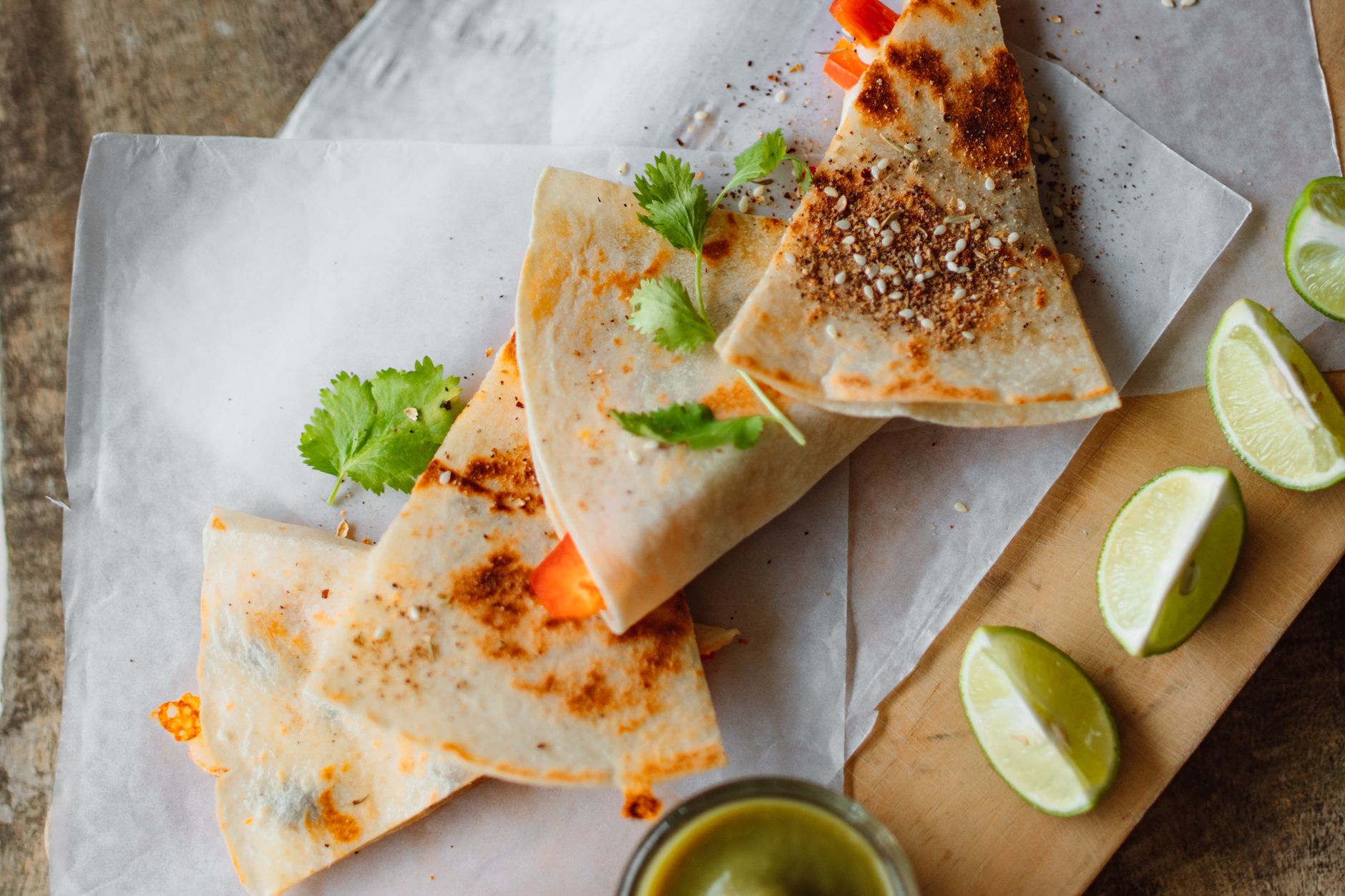 Crispy Air Fryer Quesadilla with Rotisserie Chicken