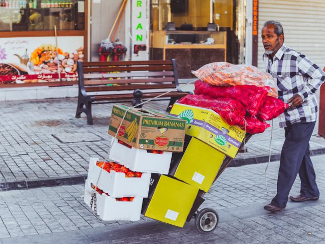 Delivery crate loaded for a local route