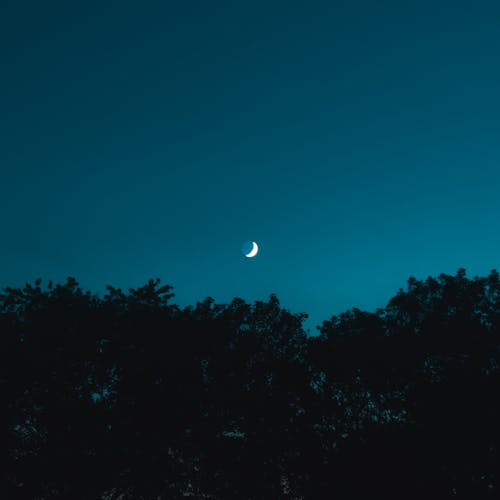 Darmowe zdjęcie z galerii z błękitne niebo, jasny księżyc, księżyc