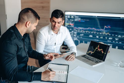 Men in Long Sleeves Shirt Doing Business