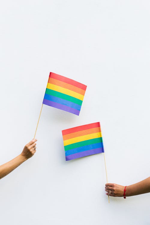 Fotos de stock gratuitas de bandera arcoiris, colorido, Fondo blanco