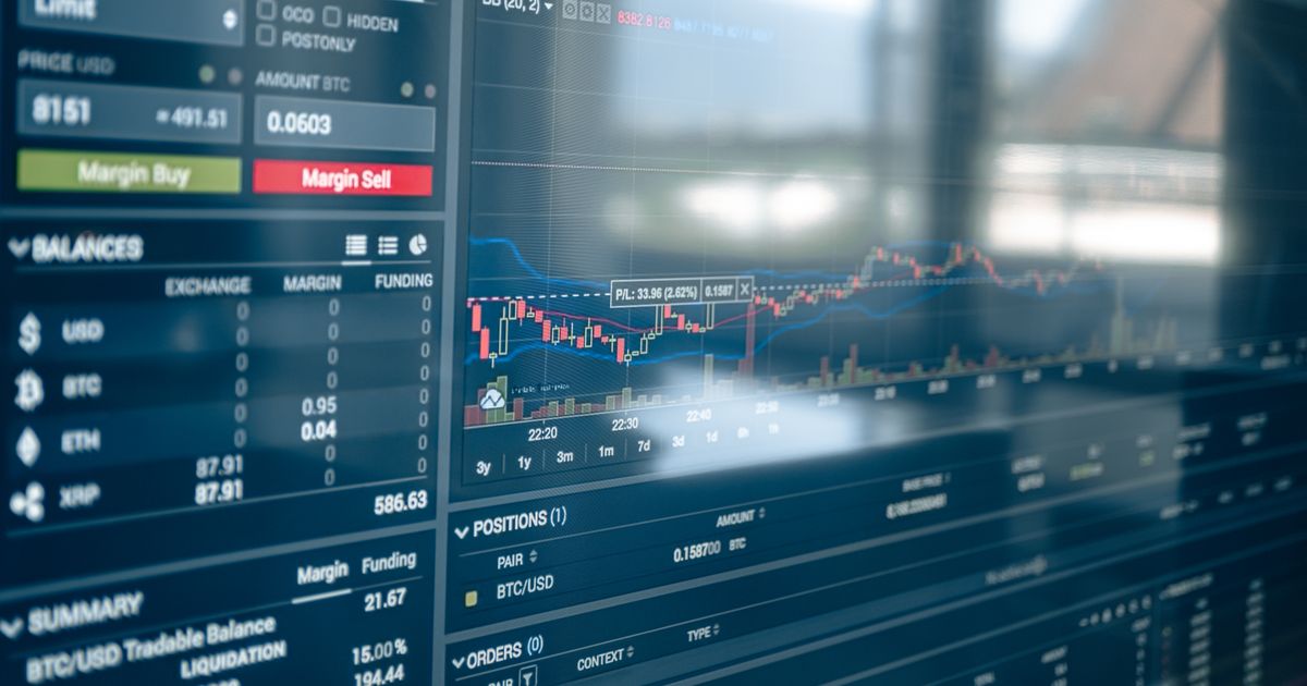 FTSE futures contract — financial trading room with market screens