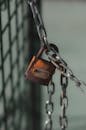 Close-Up Shot of a Locked Chain