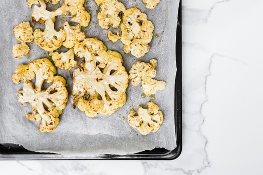 Overhead Shot of Baked Cauliflower