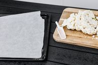 White Dough on Black Tray