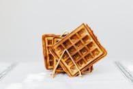 Brown Waffle on White Table