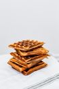Brown Waffle on White Ceramic Plate