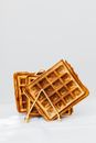 Brown Waffle on White Table