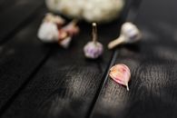 Garlic Cloves on a Wooden Table