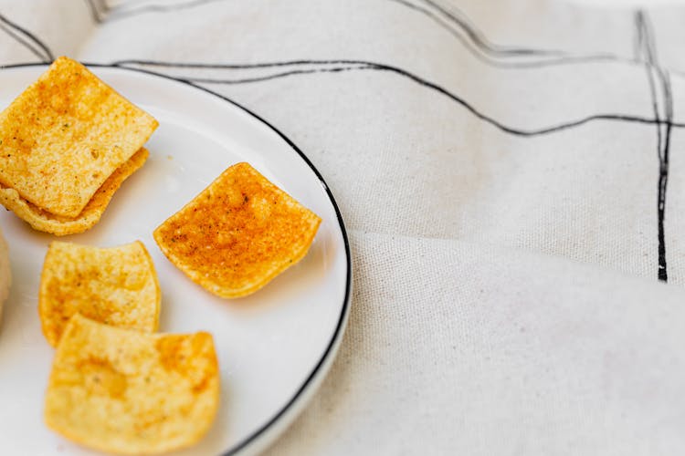 Corn Chips On White Plate