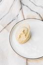 White Ceramic Plate With White Cream