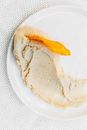 White Ceramic Plate With Yellow Cream