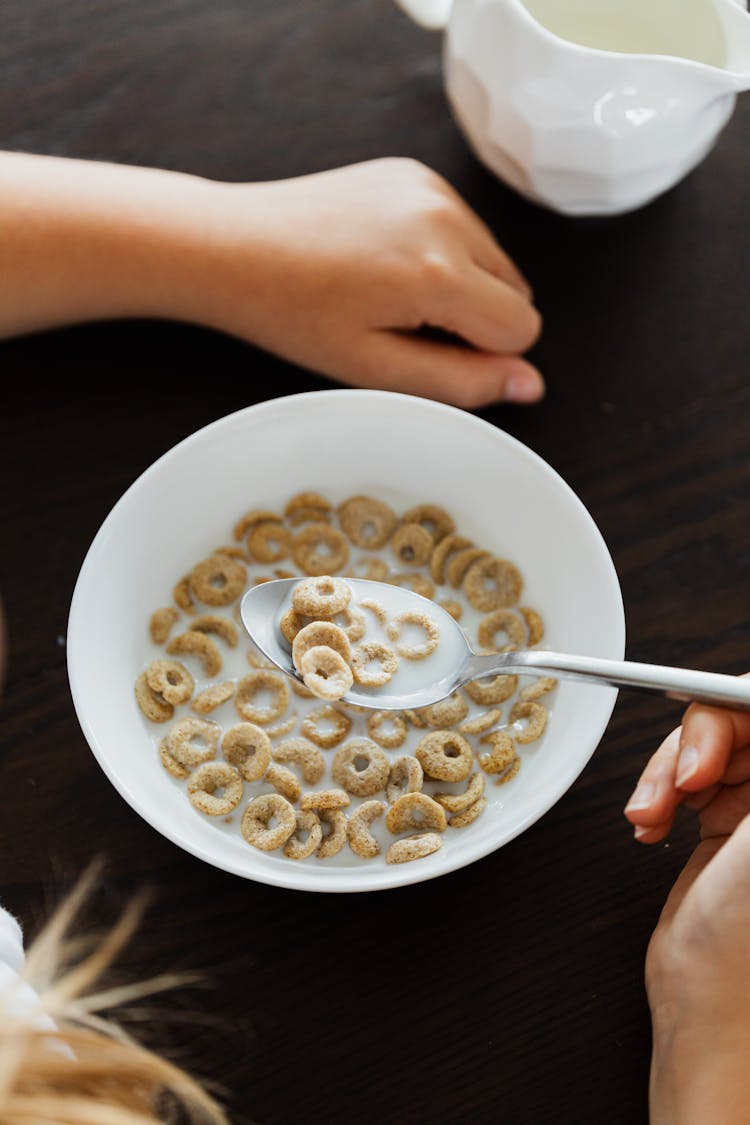 Close-Up Shot Of Cereal In A Bowl