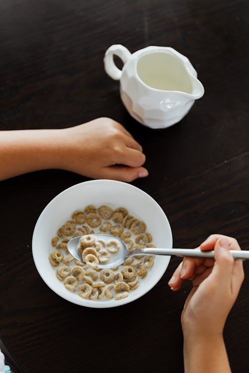 Bowl with Cereals and Milk