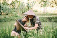 Couple Walking in Tall Grass