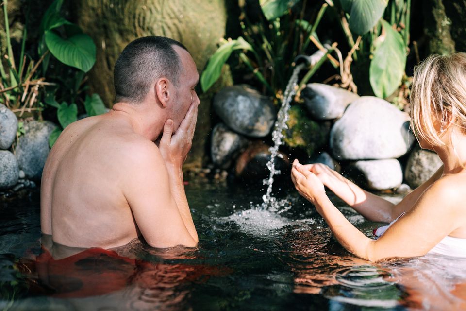 Visitors at the Caldera area — the springs attract a mix of locals and travelers year-round