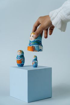 White Blue and Yellow Snowman Figurine