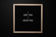 Chalkboard with I See You I Hear You titles