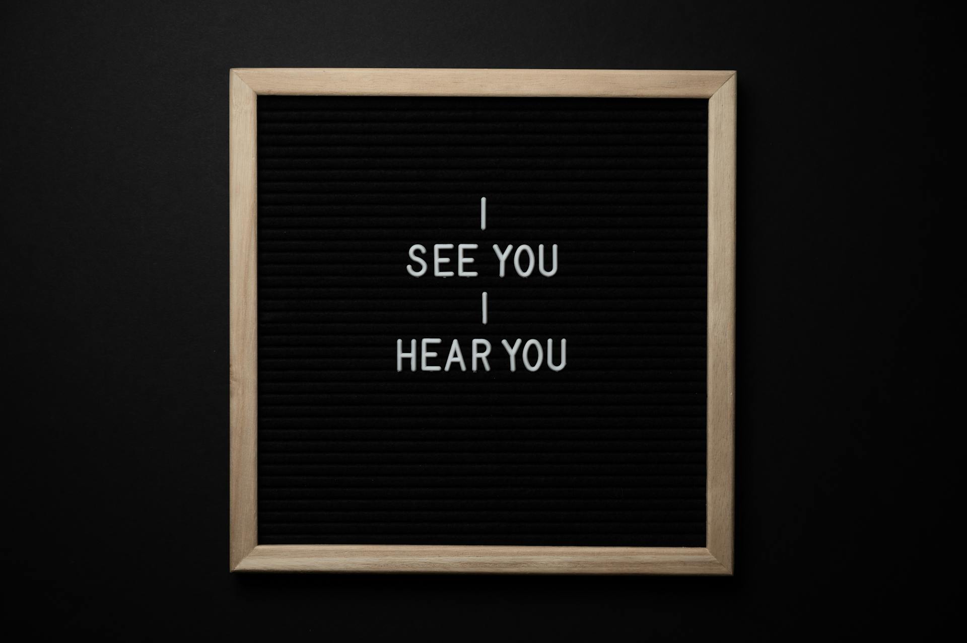 Chalkboard with I See You I Hear You titles