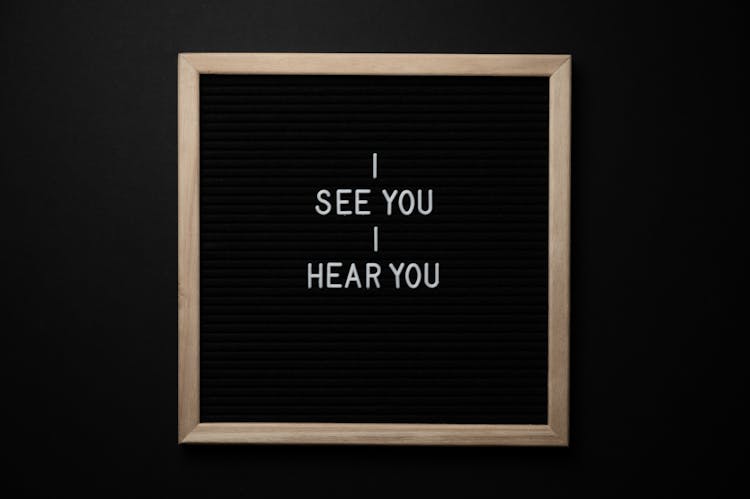 Chalkboard With I See You I Hear You Titles