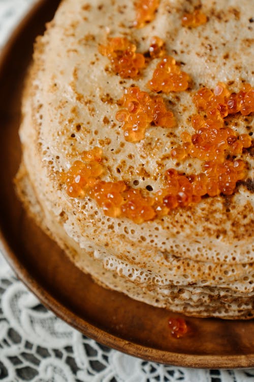 Brown and White Food on Brown Ceramic Bowl