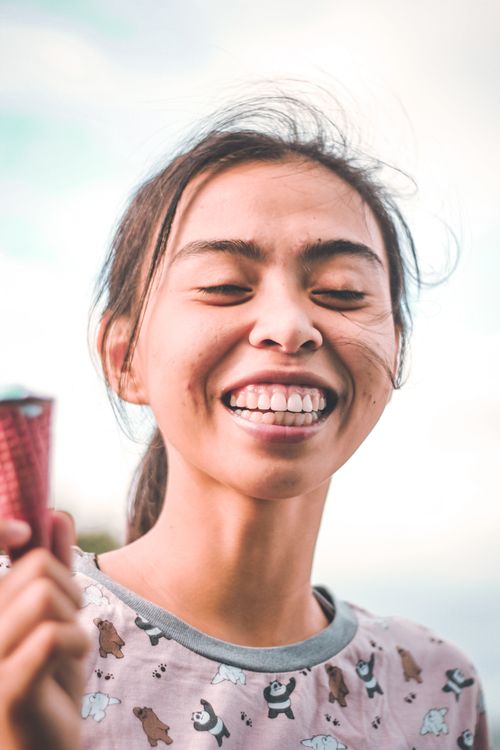 Smiling dental patient