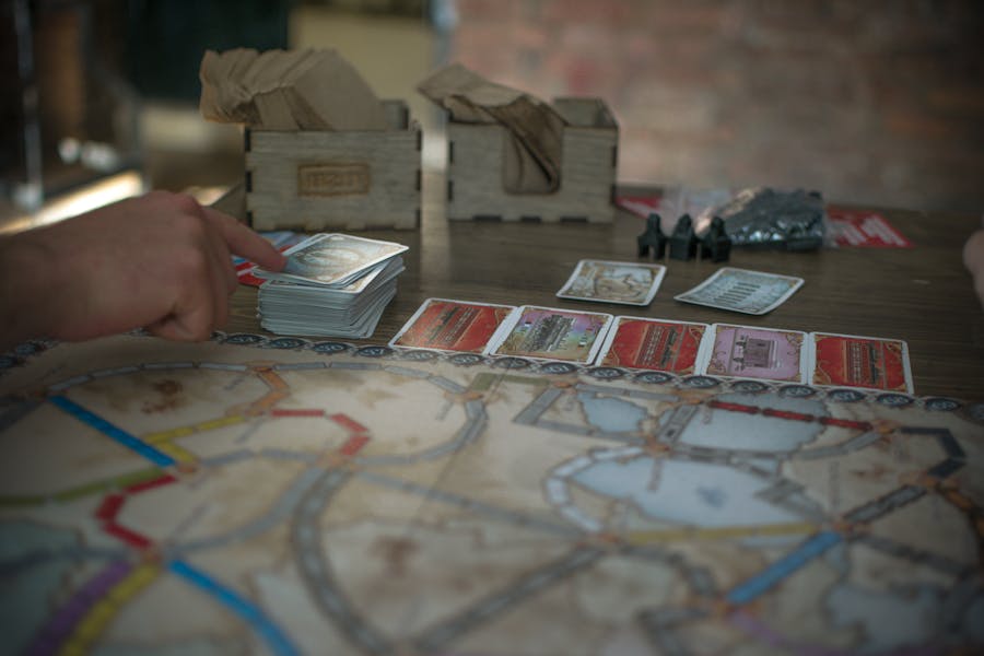 Playing Ticket to Ride on game night