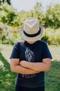 Person with Hat Covering Face