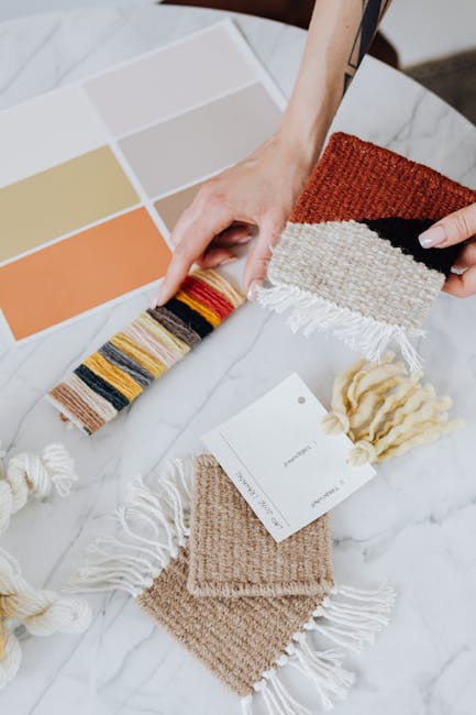 Soft color palette fabrics arranged together