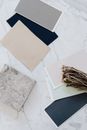 White Paper on White and Blue Textile