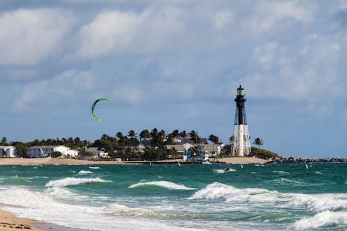Free stock photo of beach activity, florida, parasailing
