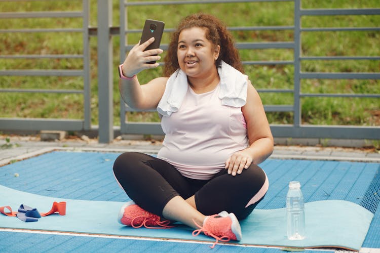 Woman Taking Selfie Before Workout