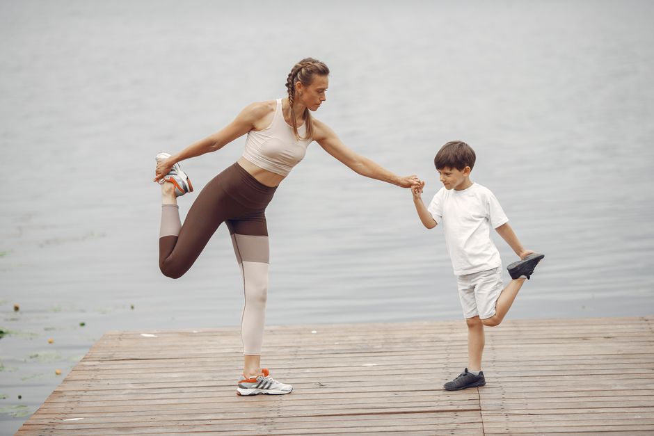 healthy family exercise