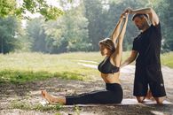 Two People Exercising Outdoors