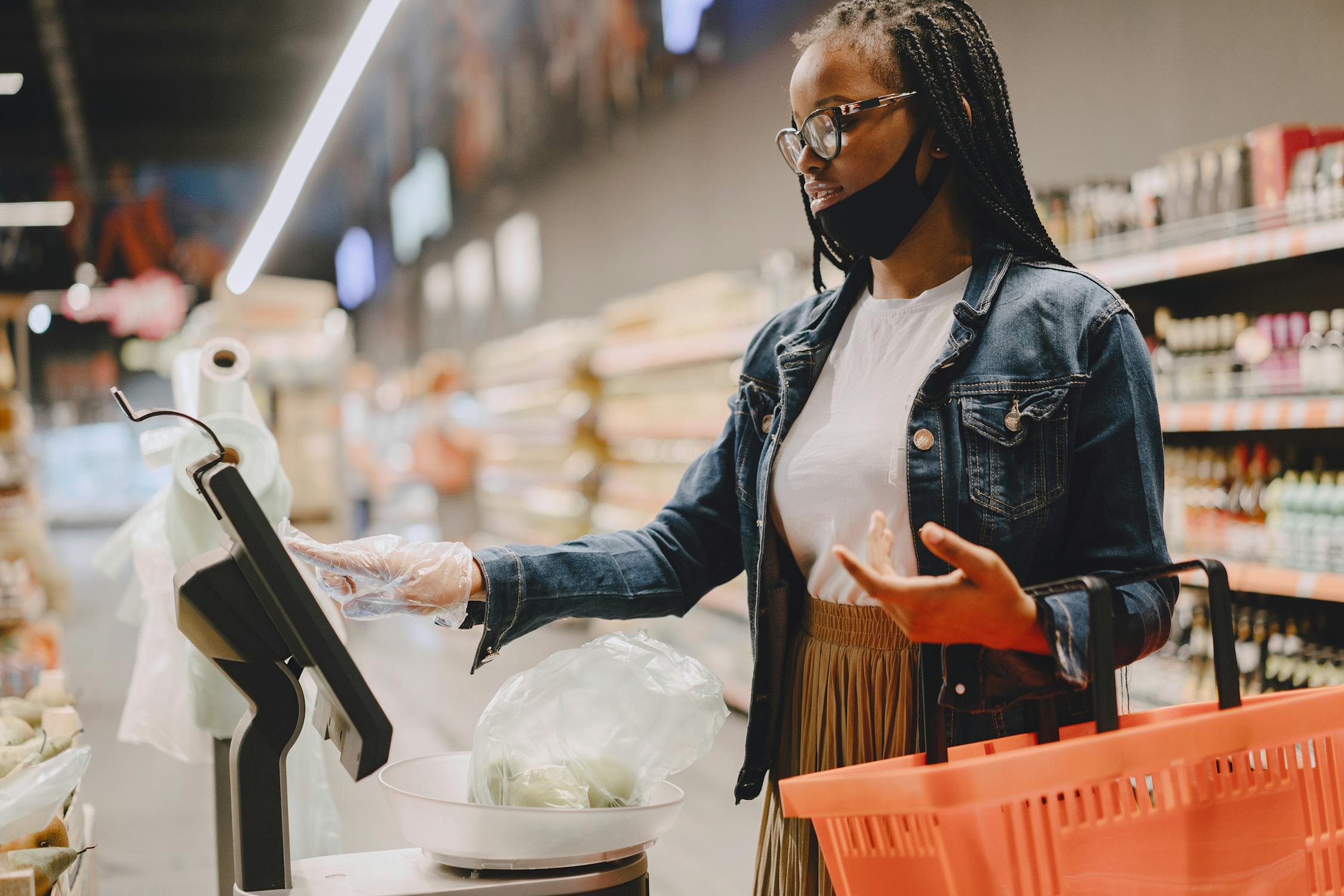 Woman Shopping in Supermarket